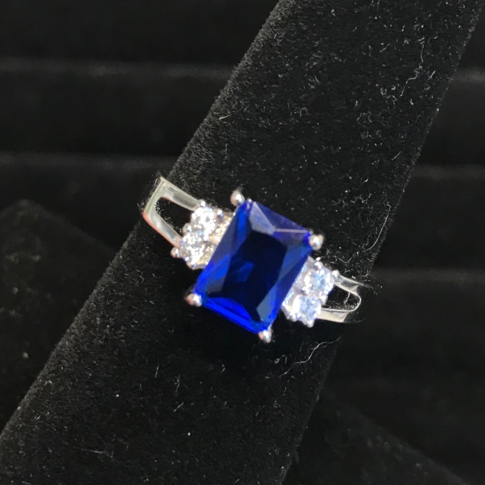 Size 6.5, Sterling Silver “Sapphire” Ring